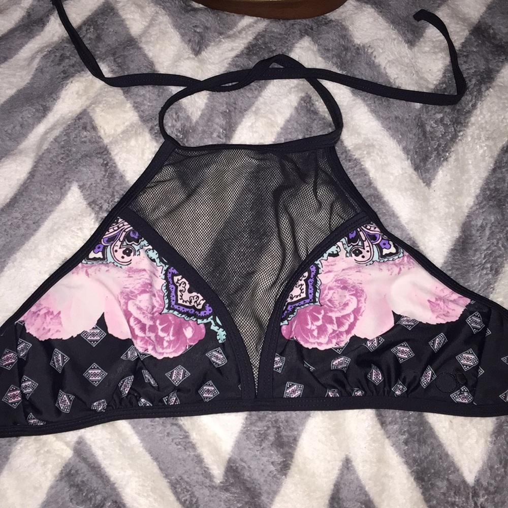 Black Bikini Top With Mesh